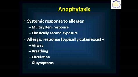 Allergy And Anaphylaxis Youtube