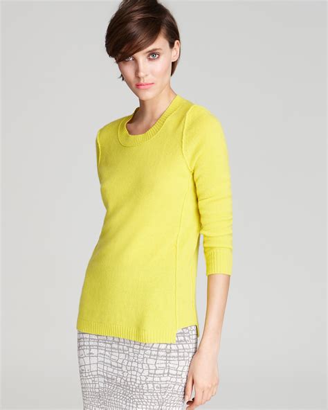 Aqua Cashmere Sweater Boxy Crewneck With Exposed Seams Bloomingdales