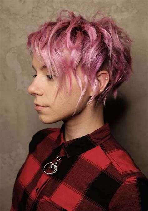 Look At Here The Most Amazing Trends Of Short Curly Pixie Pink Haircuts