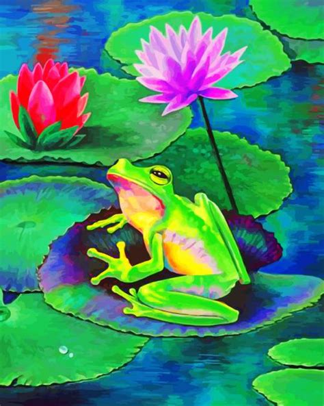 Frog On Lily Pad Paint By Numbers Paint By Numbers For Adult