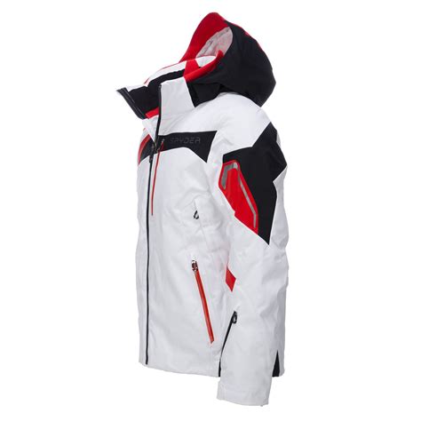 Spyder Titan Ski Jacket Men White Vulcano Red Black
