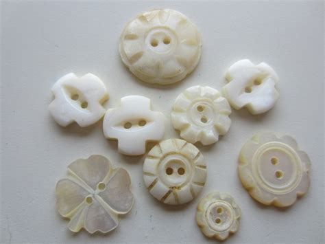 Vintage Buttons Amazing Mother Of Pearl 9 Assorted Novelty Etsy