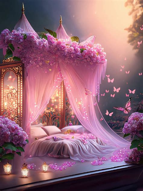 Beautiful Night Images Beautiful Fantasy Art Beautiful Flowers Fancy Bedroom Cute Bedroom