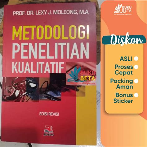 Buku Beta Metodologi Penelitian Kualitatif Lexy J Moleong Lazada