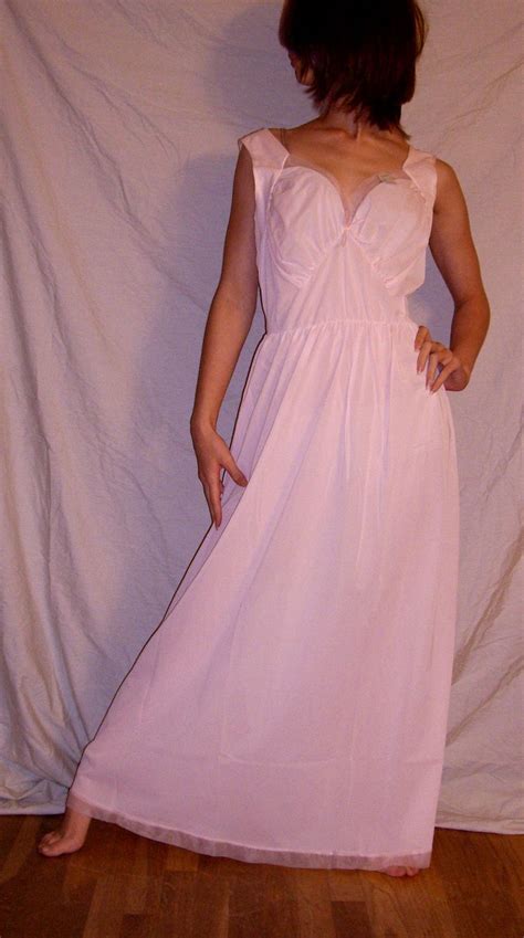 Vintage 1950s Lorraine Long Pink Nightgown New Nwt Nos Size 38 From