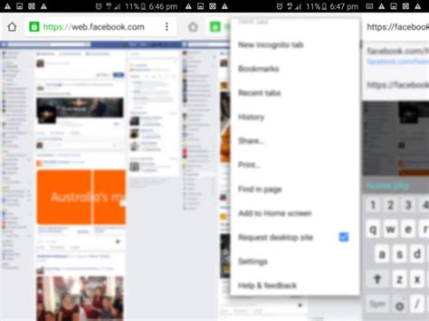 Open Facebook Desktop Site On Any Mobile Devices