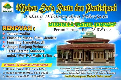 Masjid Baitul Jannah Rw Perum Permata Tangerang Design Spanduk