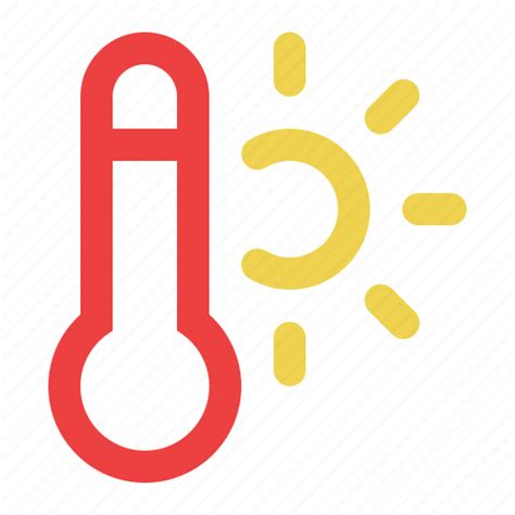 Forecast Heat Wave Hot Temperature Thermometer Warm Weather Icon