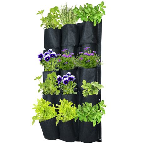 Pri Gardens Hanging Vertical Wall Planter For Herbs And Plants W 20 X H