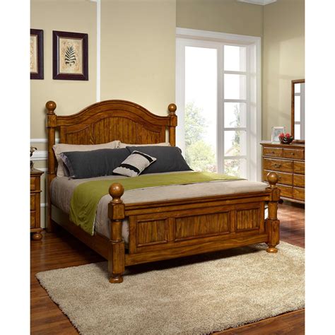 Cumberland Antique Pine Rustic Queen Bed Brown New Classic Home