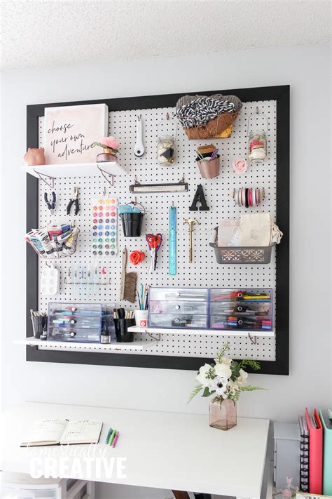 About 3% of these are storage holders & racks, 0% are other home decor. Feminine Home Office DIY Pegboard | Domestically Creative