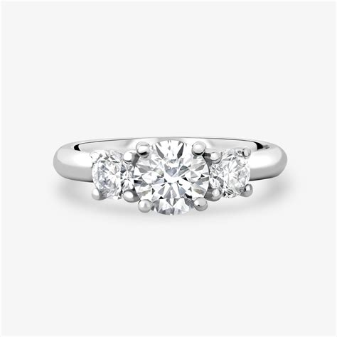 Timeless Trilogy Round Brilliant Diamond Engagement Ring Veale Fine