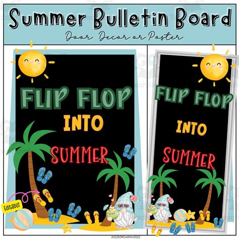 Flip Flop Into Summer Bulletin Board Kit Door Decor June And July