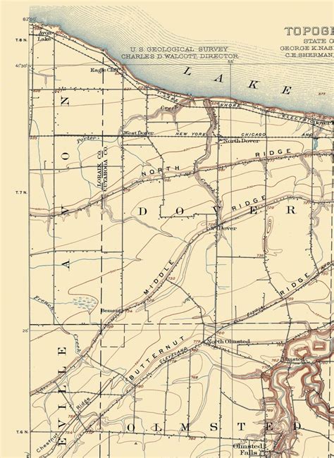 Topo Map Berea Ohio Quad Usgs 1904 23 X 3159 Ebay