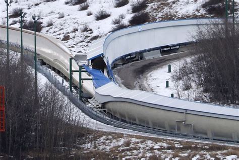 A Tarp Covers The Intersection Of The Bobsled And Luge