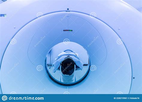 Patients Screening On Ct Scanner Man Undergoing Ct Scan While Doctor`s