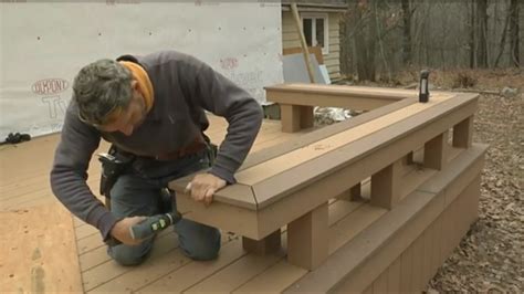 build a grade level deck bench and half wall fine homebuilding