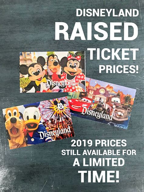 Prices are set by sellers and may be above or below face value. Ticket prices at Disneyland have been raised, but you can ...