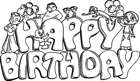 Printable Coloring Pages Happy Birthday Web Birthday Kitty Coloring Page
