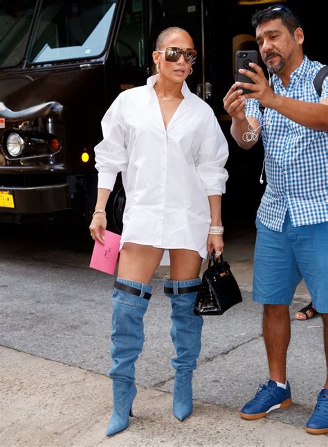 Jennifer Lopez Denim Boots Versace 2018 POPSUGAR Fashion UK Photo 9