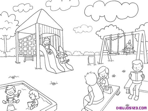 Imagenes de parque de juegos para colorear - Imagui