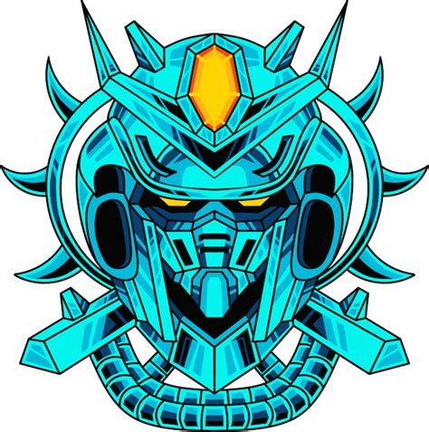 Premium Vector Blue Robot Head Mascot Logo