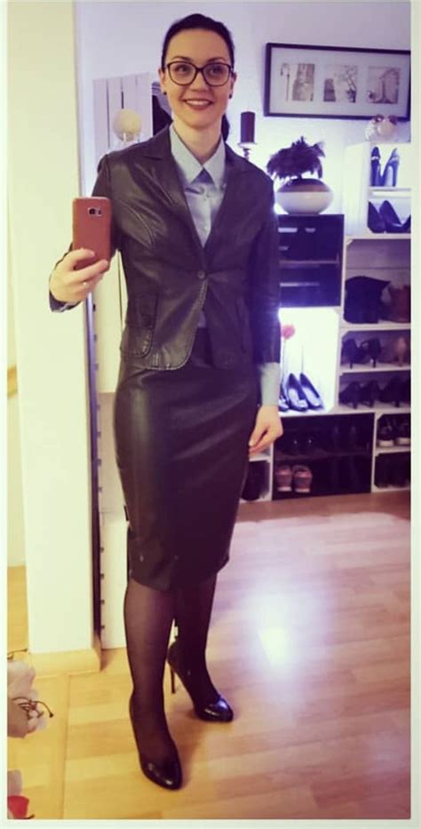 Leather Outfits Leather Skirts Leather Pencil Skirt Leather Fashion