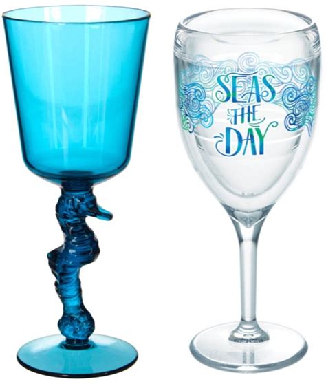 Coastal Drinking Glasses With A Splash Of Ocean And Sea Life Designs