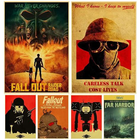 Game Fallout 4 Poster Kraft Paper Clear Painting Retro Style Home Wall