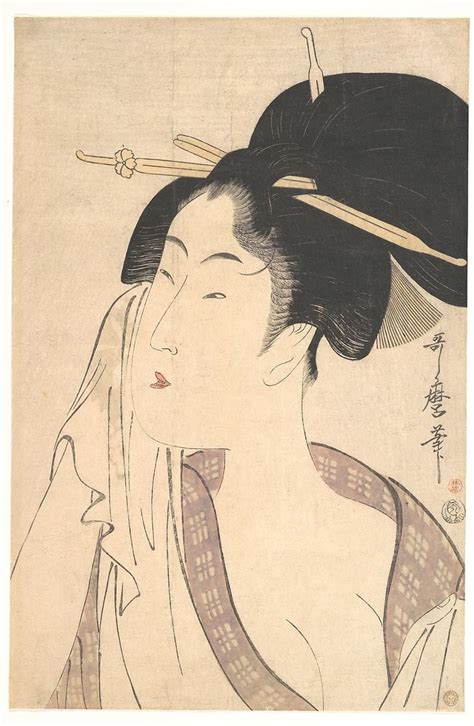 kitagawa utamaro woman relaxing after her bath japan edo period 1615 1868 the met
