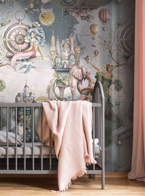 Whimsical Bespoke Custom Interior Wallpaper Design Nursery Room