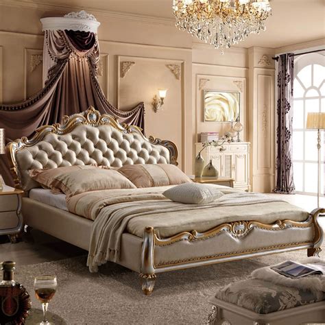 Modern Home Bedroom Furniture White Antique European Style Prince Bed