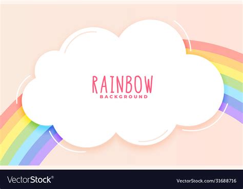 Cute Rainbow And Cloud Background In Pastel Colors