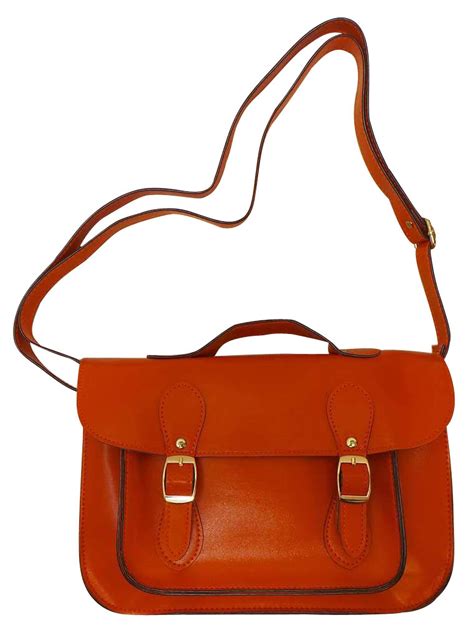 Wholesale Joblot Of 10 Ladies Orange Faux Leather Satchel Bags