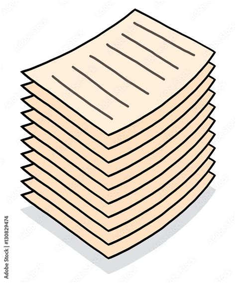 Cartoon Stack Of Paper