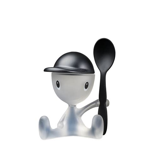 This little smiling creature by alessi will hold your egg and a spoon. Cico Egg Cup - Black - Alessi | Eataly