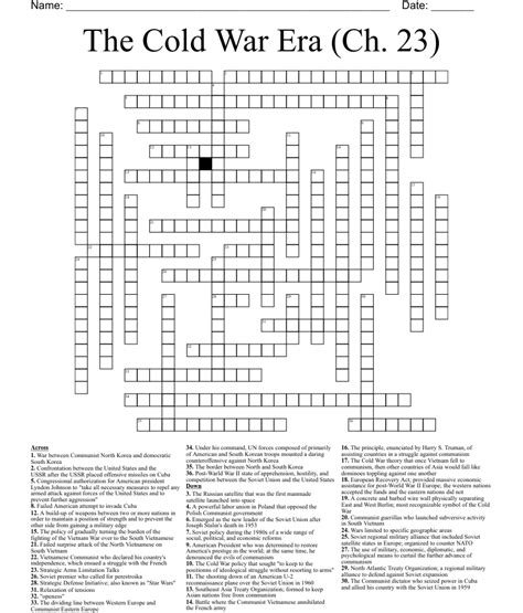 Cold War Crossword Wordmint