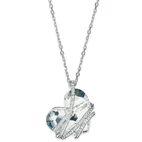 Swarovski Silver Tone Crystal Heart Pendant Necklace In Metallic Lyst
