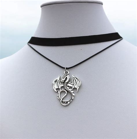 New 2016 Bijoux Tattoo Choker Collier Vintage Dragon Anime Necklace For