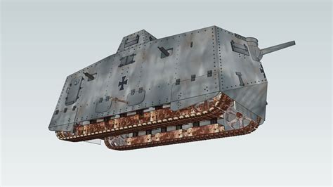 Sturmpanzerwagen A7v Tank Av7 一戰德國坦克 3d Warehouse