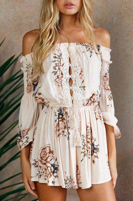 sexy slash neck summer playsuits bohemian style holiday lace bodysuits print short suits