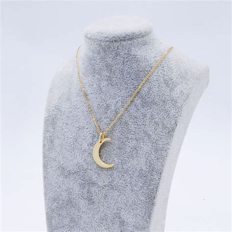 Half Moon Necklace 18k Yellow Gold Plated Sterling Silver Joacii
