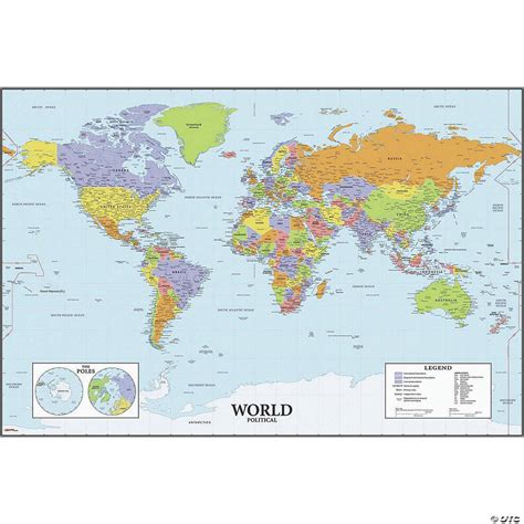 World Map Dry Erase Peel And Stick Wall Decals Oriental Trading