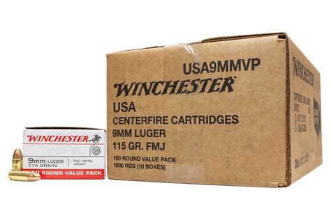 Winchester 9mm 115 Gr Fmj Usa Police Trade In Ammo 1000 Round Case