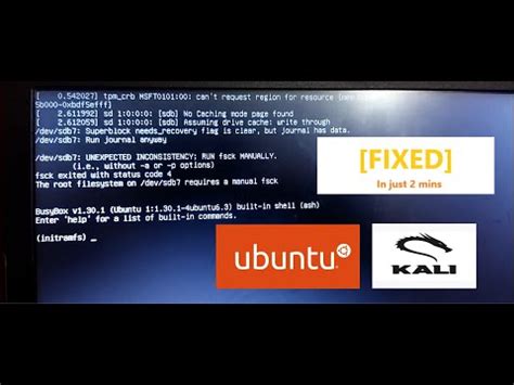 Initramfs Problem In Ubuntu And Kali During Booting YouTube