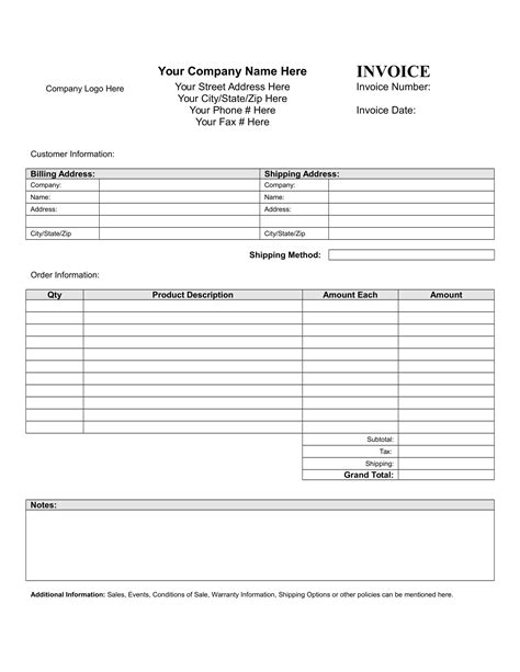 Blank Invoice Templates Ai Psd Word Examples Free Blank Invoice Sexiezpix Web Porn