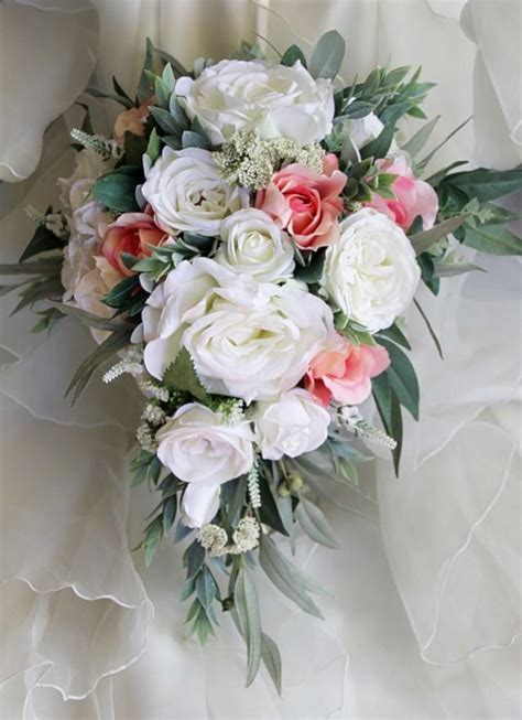 Welcome to the wonderful world of rustic artificial flowers. Teardrop, Cascade Bridal Bouquet, Wedding Flowers ...