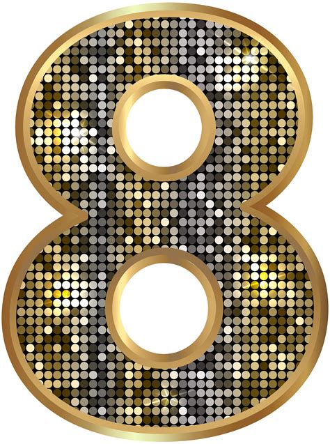 Gold Number Eight Png Clipart Image Clip Art Gold Number Numbers