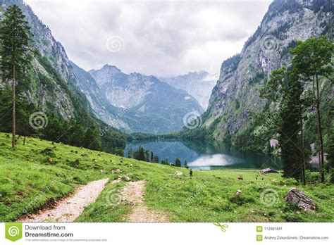 Lake Obersee Sch Nau Am Konigssee Bavaria Germany Great Alpine