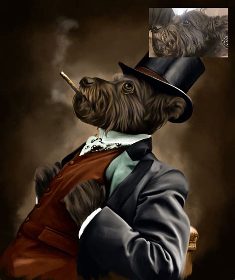 Custom Gentleman Dog Portrait Great T For Dog Etsy